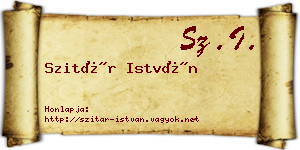 Szitár István névjegykártya
