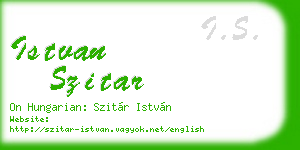 istvan szitar business card
